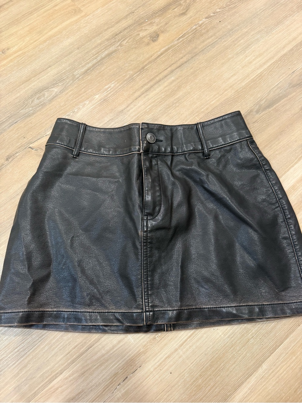 Black Faux Leather Mini Skirt
